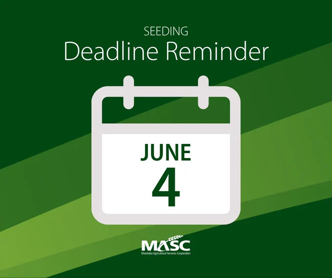 Calendar icon highlighting June 4 as the seeding deadline reminder on a green background.