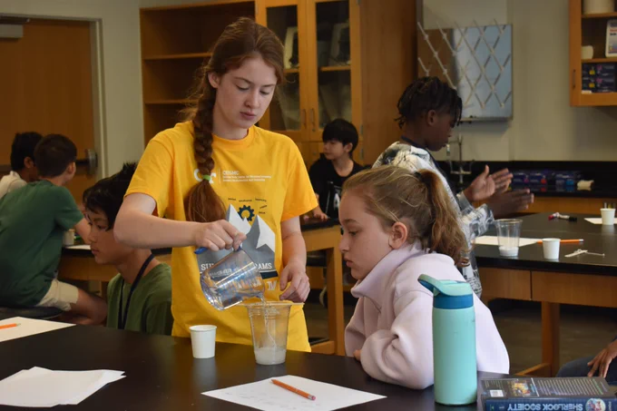 Photo of students focused in the Master of Science class during summer camp.