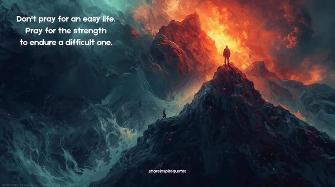 Don't pray for an easy life. Pray for the strength to endure a difficult one.