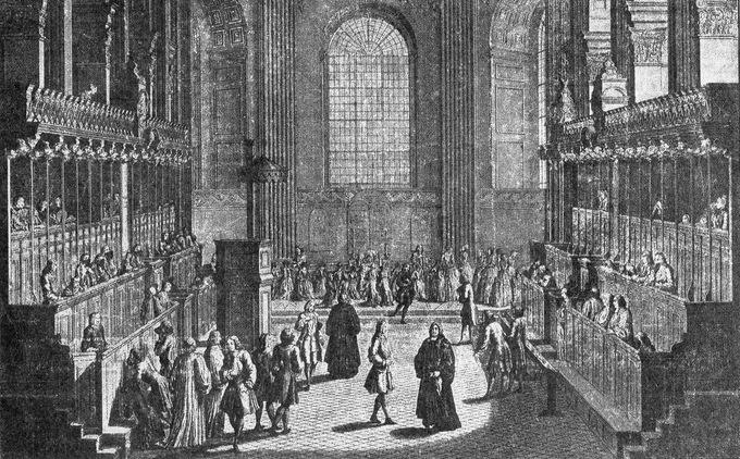 La comunione degli Anglicani ( da una stampa del '700 )