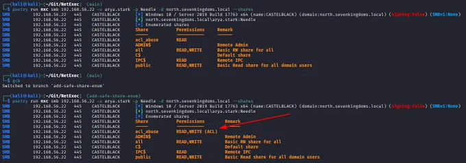 Enumerate SMB shares via ACLs with NetExec