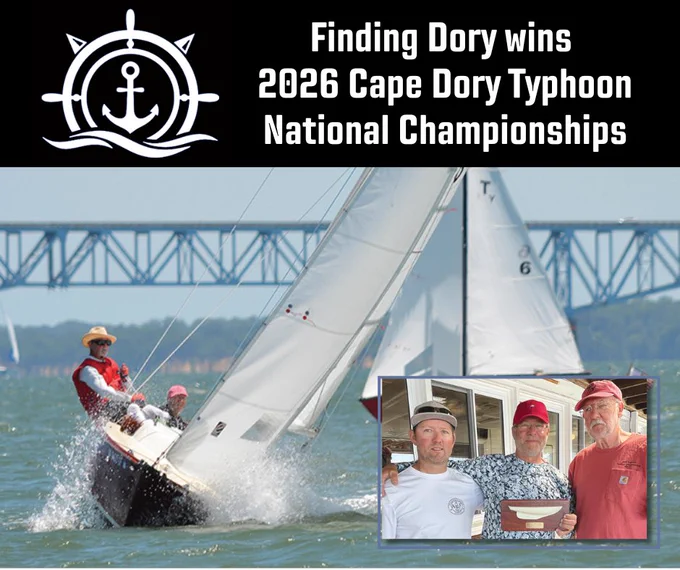 The Rappahannock River Yacht Club (RYC) in Irvington hosted the Cape Dory Typhoon National Championships May 29-31. Typhoon sailors from around the country participated.

Races began at 10:30 a.m. The winds remained pretty constant at 13-18 knots the entire day...

Full recap in this week's edition: https://rrecord.com/finding-dory-wins-2026-cape-dory-typhoon-national-championships.