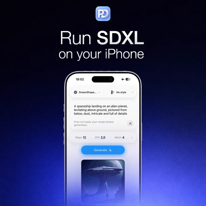 PhoneDiffusion iOS app - run Stable Diffusion models locally on your iPhone