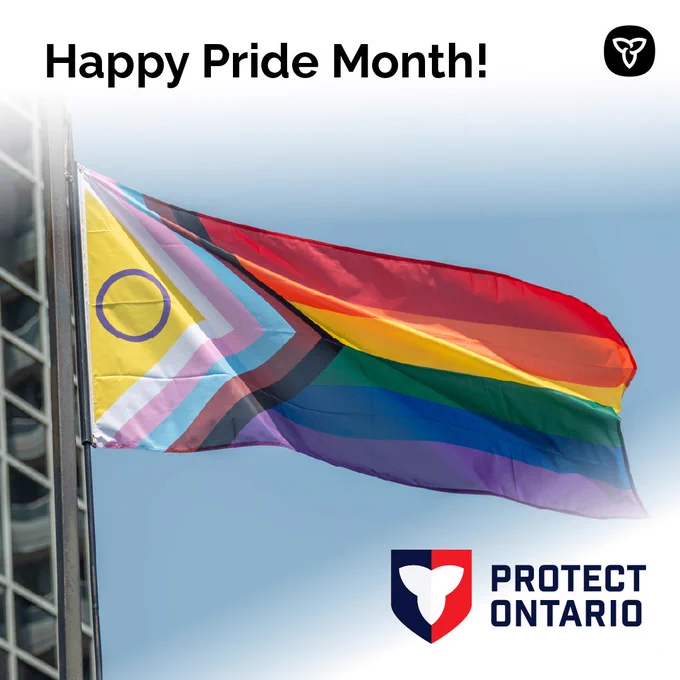 Photo of the Pride flag

Text: Happy Pride Month

