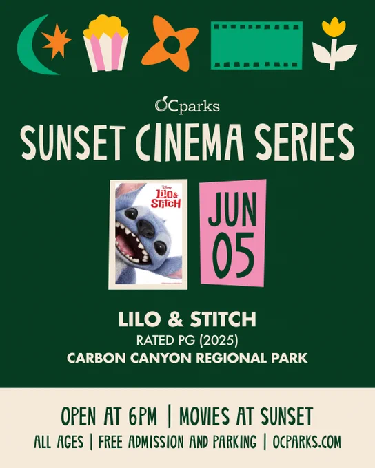 2026 OC Parks Sunset Cinema Series for Lilo & Stitch 