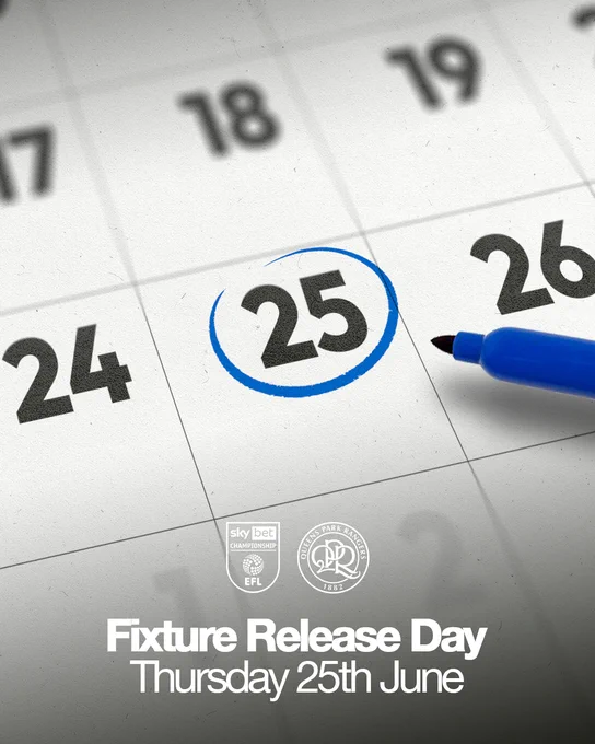 Fixture Release Day. Thursday 25th June.