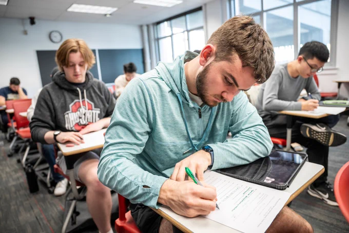 Students in class at The Ohio State University.