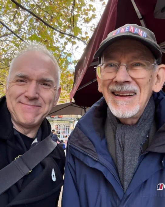 Picture of Festival Director Chris Daniels and Kevin Brownlow.