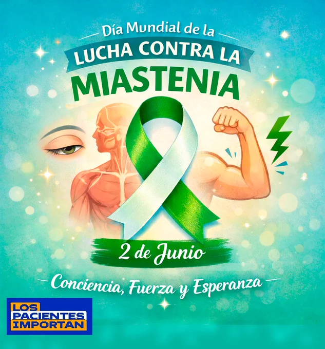 💚Hoy: Día Mundial de Lucha contra la Miastenia 
El fin es sensibilizar a la población y visibilizar los desafíos que enfrentan quienes padecen esta enfermedad neuromuscular, crónica y autoinmune.
Saludamos el gran trabajo que realiza @AMiasteniaPeru 👏
#LosPacientesImportan 👍