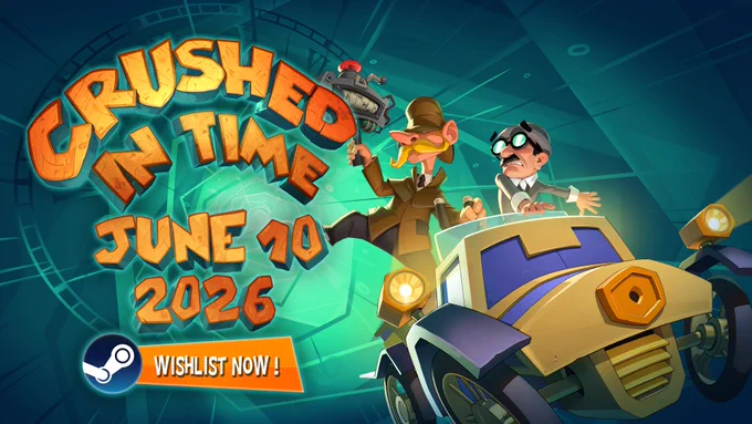 The characters from Crushed In Time with June 10 2026 and “Wishlist Now!”