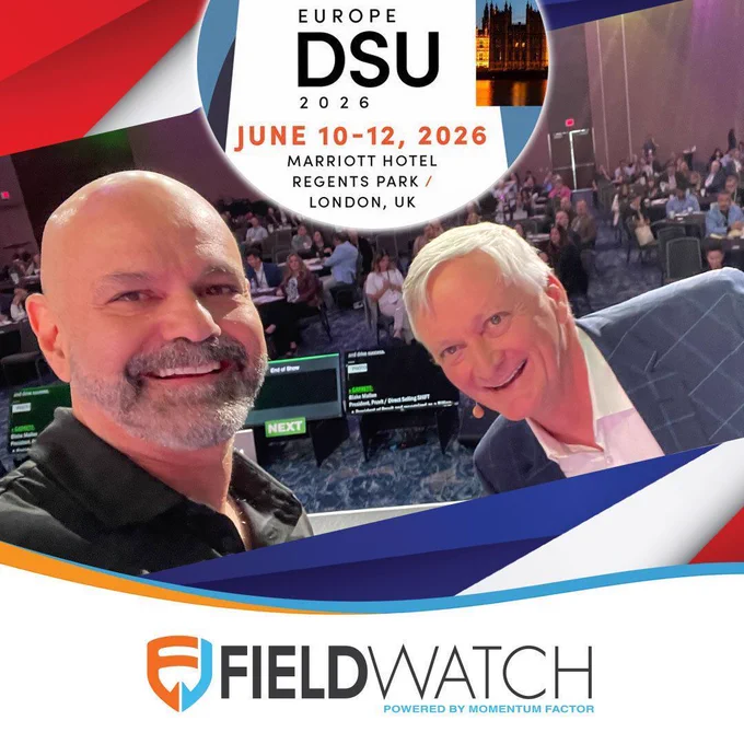 Image of FieldWatch's Jonathan Gilliam (left) and Direct Selling News' Stuart Johnson (right) on stage during DSU Fall 2023. Look for both of them at DSU Europe 2026 in London from June 10-12. And don't miss DSU's Legal Regulatory & Compliance Workshop presented by FieldWatch on June 12!