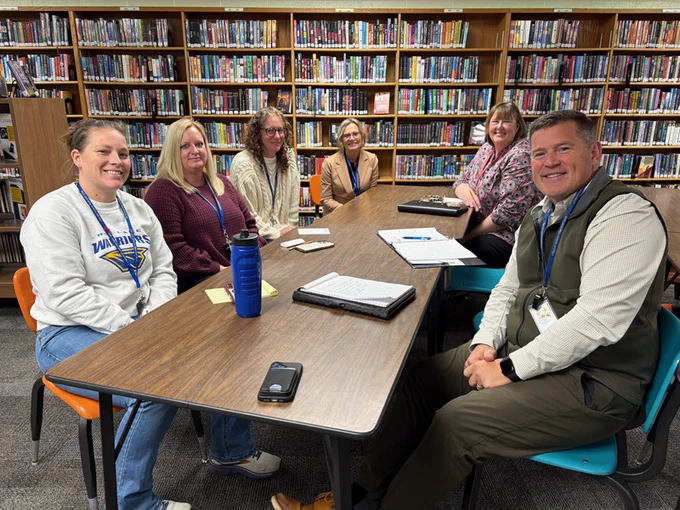 DPI staff meet with math educators in the Rice Lake Area School District.
