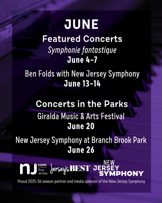 List of upcoming New Jersey Symphony concerts in June.