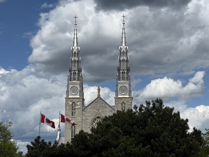 A silver church in Ottawa Canada