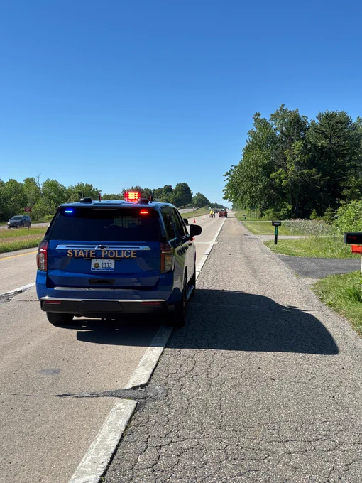 Michigan State Police patrol vehicle in the construction zone 