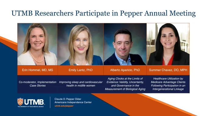 UTMB Researchers participate in Pepper Annual Meeting
Erin Hommel, Emily Lantz, Alberto Aparicio, Summer Chavez
lectures discussed in post
UTMB logo