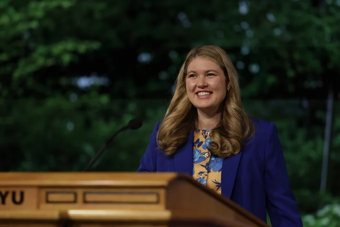 Elysa M. Dishman speaks at BYU Devotional, June 2026