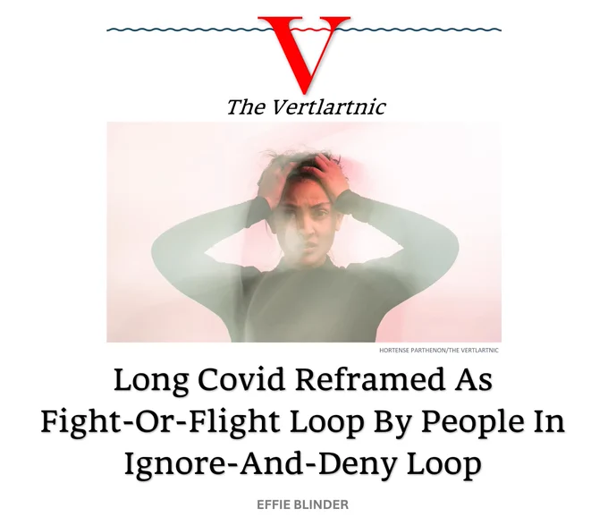 A person in fight or flight
headline:
Long Covid Reframed As Fight-Or-Flight Loop By People In Ignore-And-Deny Loop
Story by Hortense Parthenon and Effie Blinder

Photo from Unsplash