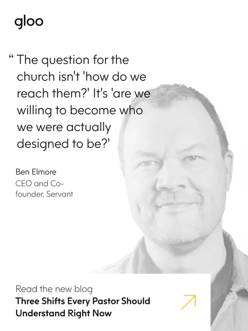 A thoughtful quote from a church leader challenges pastors. The text overlay features a reflective quote on church transformation by Ben Elmore.