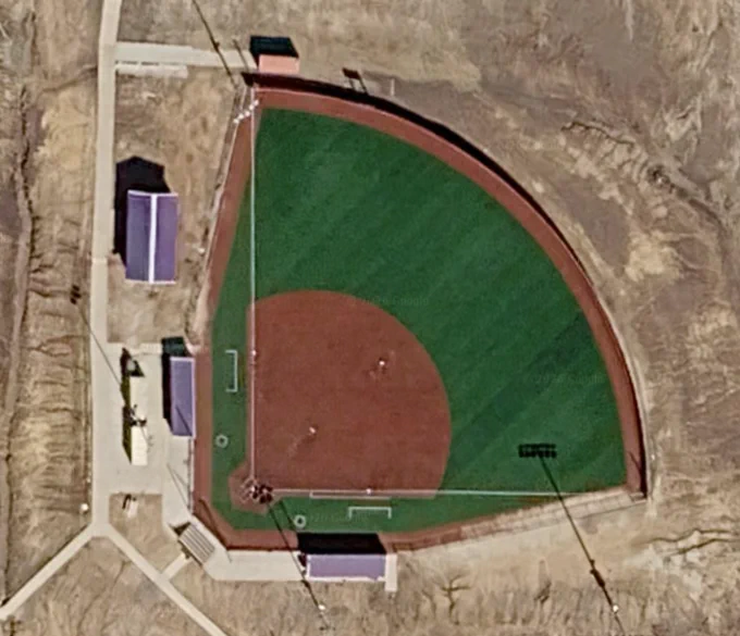 Aerial image of the ballpark from Google Earth