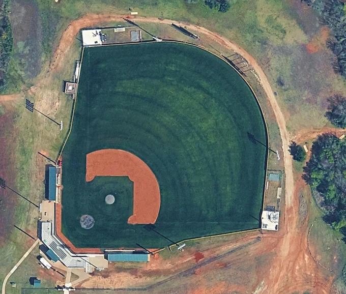 Aerial image of the ballpark from Google Earth