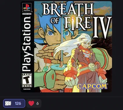 Breath of Fire IV with 126 votes in the Implicit Conversions' Discord Retro Game Wishlist