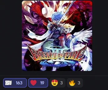 Breath of Fire III with 163 votes in the Implicit Conversions' Discord Retro Game Wishlist