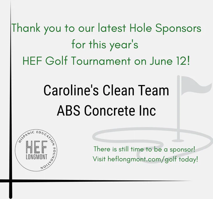 graphic thanking two new sponsors: Caroline's Clean Team and ABS Concrete Inc!