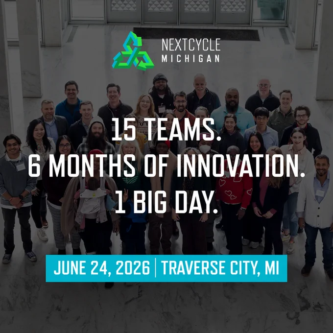 Teams together smiling. Text says, "15 teams. 6 months of innovation. 1 big day."