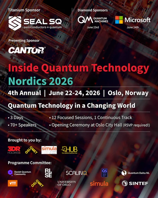 IQT NORDICS in Oslo is fast approaching (June 22-24). A significant savings is available to those registering by end of day New York time - 4 June.   IQT events are known for high quality content and significant networking time to get to know hundreds of colleagues from around the world. There is an opening night reception at the historic Oslo town hall and a dinner cruise on the Oslo waterways on the second night of the conference.  IQT Nordics rotates annually amongst Denmark, Finland, Norway and Sweden. The June 2027 event will return to Copenhagen. For complete information: www.iqtevent.com. 