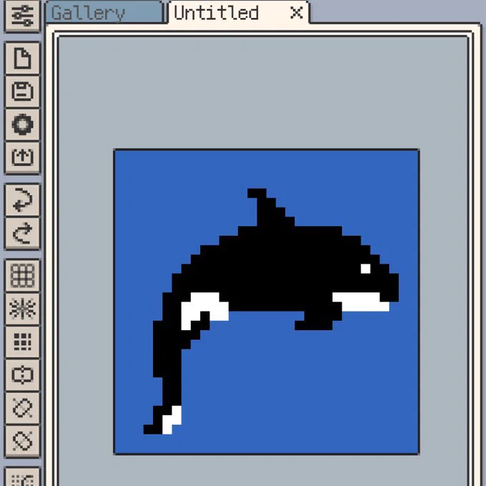 Very simple pixelart orca. I meant to fill in some details... but didn't.