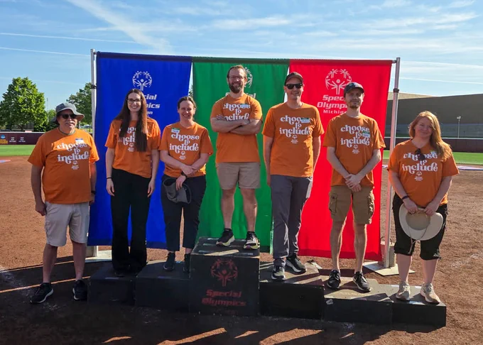 group photo of EMHSD team at special Olympics in mount pleasant