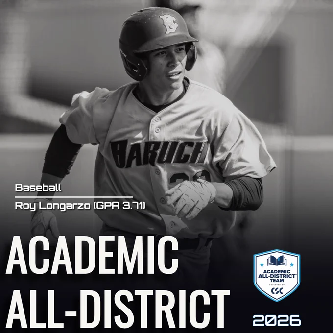 Congratulations to two of our talented baseball players who were named Academic All-District by the College Sports Communicators! 

The two players are Roy Longarzo and Sam Steinman.
