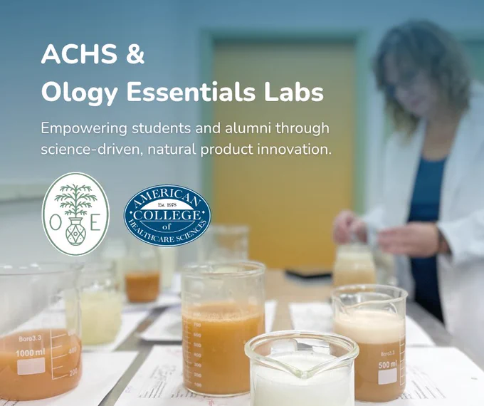 A woman in a lab creating natural skincare products