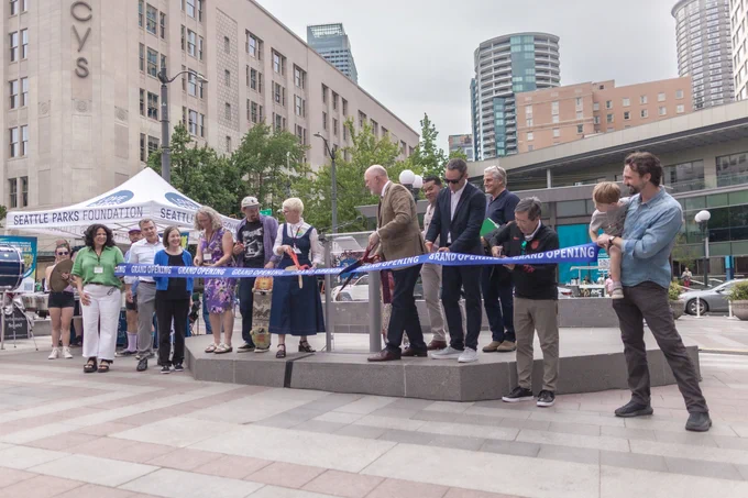 City officials cut the ribbon at Westlake Park