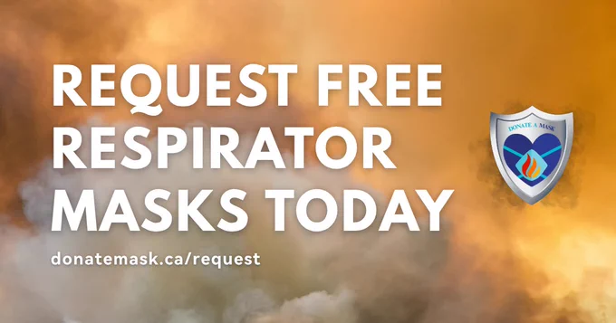 "Request free respirator masks today, donatemask.ca/request"