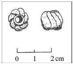 Stokes & Gregory 2020. Spiral iridescent clear glass bead from Burial 5 (Feature 14) at AZ BB:13:1(REC) (Stokes and Schilling 2007:Figure 118).