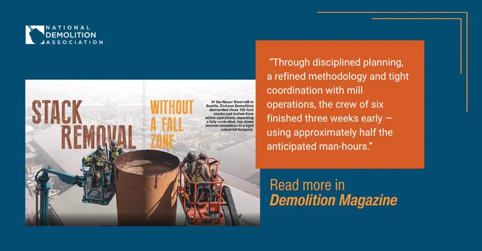 'Stack Removal Without a Fall Zone' | Demolition Magazine