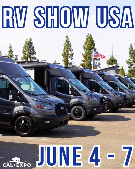 RV Show USA at Cal Expo June 4 - 7, 2026.