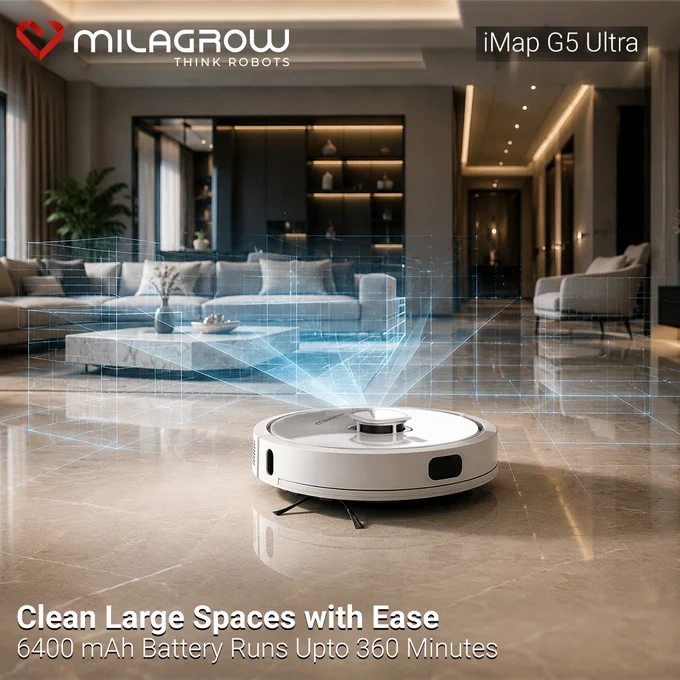 Clean bigger spaces effortlessly with iMap G5! Powered by a 6400 mAh battery, it delivers up to 360 minutes of uninterrupted cleaning for complete home coverage.
Shop Now: https://zurl.co/xZV8U