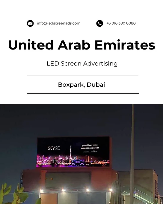 United Arab Emirates Digital Billboard Advertising The Boxpark Dubai LED Screen Advertising