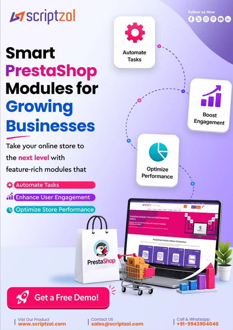 Grow your PrestaShop store with smart modules from Scriptzol!
