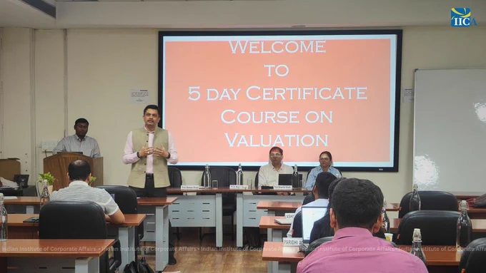 The School of Finance Management, IICA successfully organized the "𝐂𝐞𝐫𝐭𝐢𝐟𝐢𝐜𝐚𝐭𝐞 𝐏𝐫𝐨𝐠𝐫𝐚𝐦 𝐨𝐧 𝐕𝐚𝐥𝐮𝐚𝐭𝐢𝐨𝐧" for PGIP Students, an intensive, in-person programme held 𝐟𝐫𝐨𝐦 𝐌𝐚𝐲 𝟐𝟓–𝟑𝟎, 𝟐𝟎𝟐𝟔, at the IICA Campus.

Over 5 days, participants immersed themselves in the full spectrum of business valuation:

 >From Fair Market Value to Fair Value under Ind AS 113 & IBC

 >From DCF modelling to Cost of Capital deep dives

 >From valuing tangible businesses to pricing intangible assets like patents, trademarks & software

 >From option pricing models (BSOPM & Binomial) to DLOC, DLOM & financial instruments

Guided by FCA Rajiv Singh, FCA Amit K. Singh, and FCA Shweta Singh, and anchored by the leadership of Prof. Naveen Sirohi, this programme was a masterclass in turning complexity into clarity.

#IICA #CapacityBuilding #PGIP #CertificateProgram #BusinessValuation #CorporateFinance #IntangibleAssets #FairValue #IVS2025 #SoFM #SchoolOfFinanceAndManagement #MCA