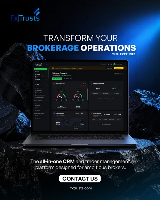 TRANSFORM YOUR BROKERAGE OPERATIONS WITH FXTRUSTS
The all-in-one CRM, Trader Room and IB Management platform built to help brokers scale faster and operate smarter.
