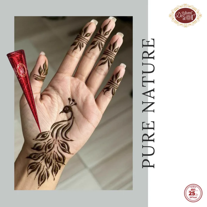 🦚 Pure Nature

The peacock, a symbol of purity, grace, and harmony, inspires this elegant mehndi design. Let every stroke reflect our love for nature and our commitment to preserving its beauty for generations to come. 

#singhsatrangmehandi #bestmehandicone #singh #singhbansuri #satrang #singhdecorative #WorldEnvironmentDay #EnvironmentDay #PureNature #PeacockMehndi #NatureInspired #EcoElegance #HennaArt #MehndiDesign #PeacockDesign #NatureLovers #GreenVibes #SustainableBeauty #MehndiInspiration #ElegantHenna #ArtInspiredByNature #HennaLove #MehndiSeason #CreativeHenna #MehndiArtist #HandArt #NatureAndArt #ProtectNature #GoGreen #25YearsOfTrust