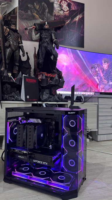 Ryzen 5 9600x
RTX 5070 Ti 16GB PNY OC 
Asus Rog Strix B650-A 
G.Skill 16GBx2 6kmhz c36
2TB XPG 
Thermalright PA Dual Tower 
Majesty 1000w Gold 3.1 
Majesty Mid Mavera