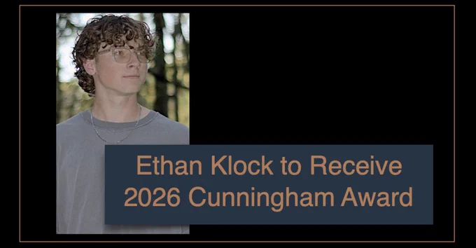 Ethan Klock to receive 2026 cunningham award