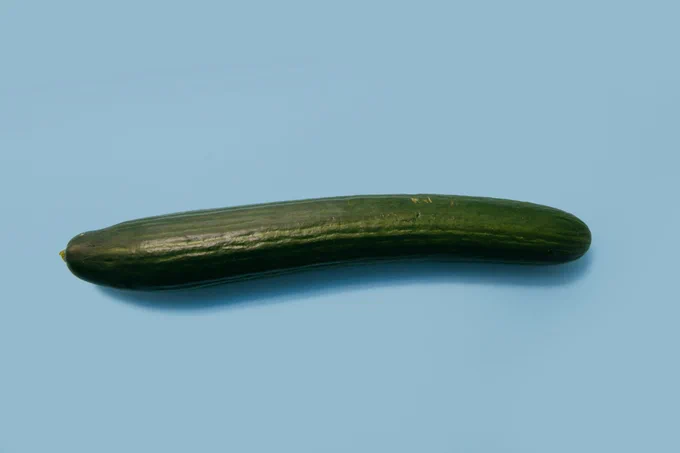 cucumber on blue background