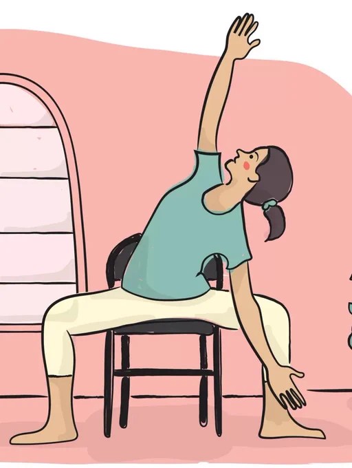 Chair yoga / mindful movement illustration