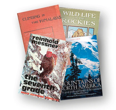 Here are some of the book titles in the recently donated mountaineering collection.